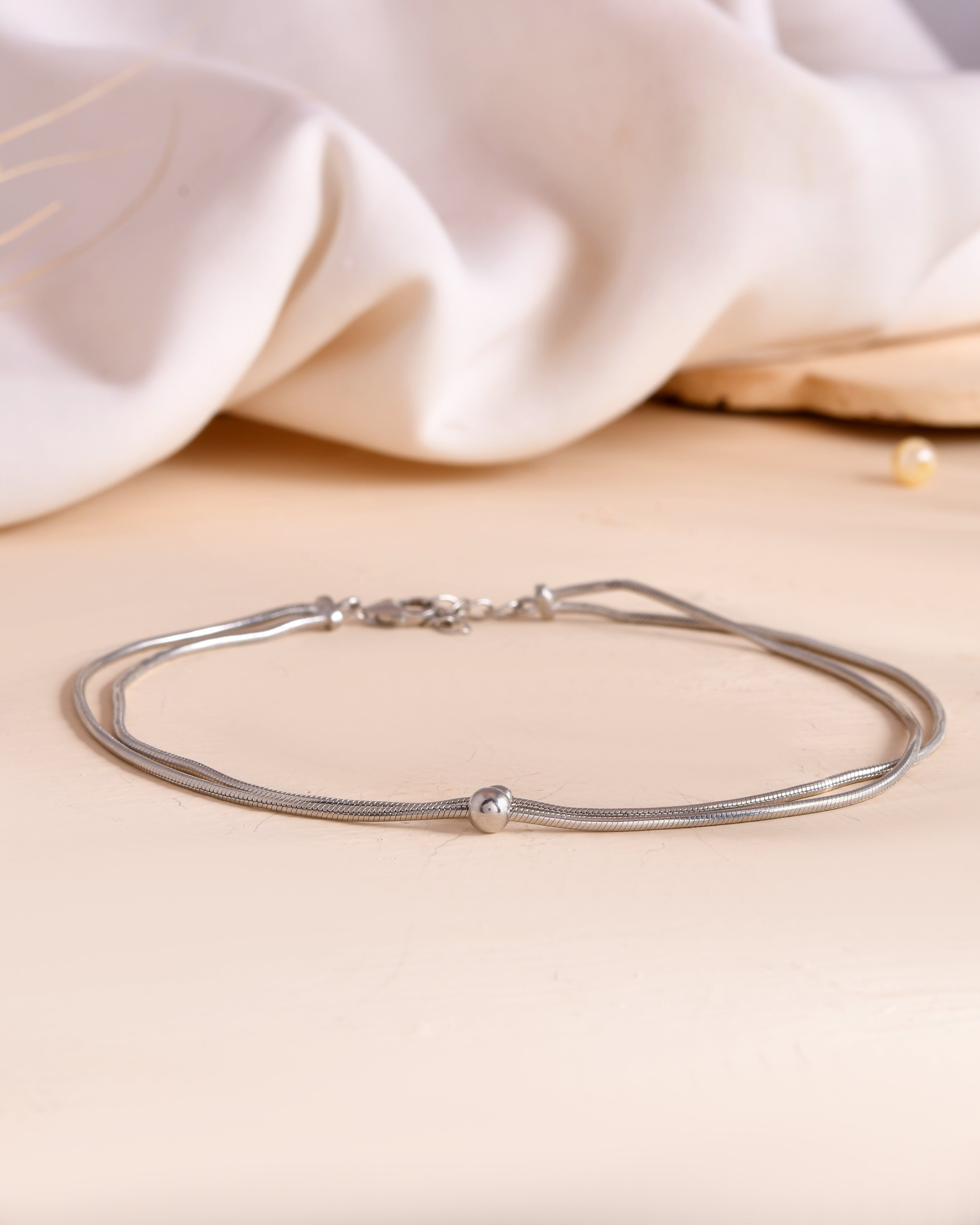 Velora Twin Glow Sterling Silver Anklets